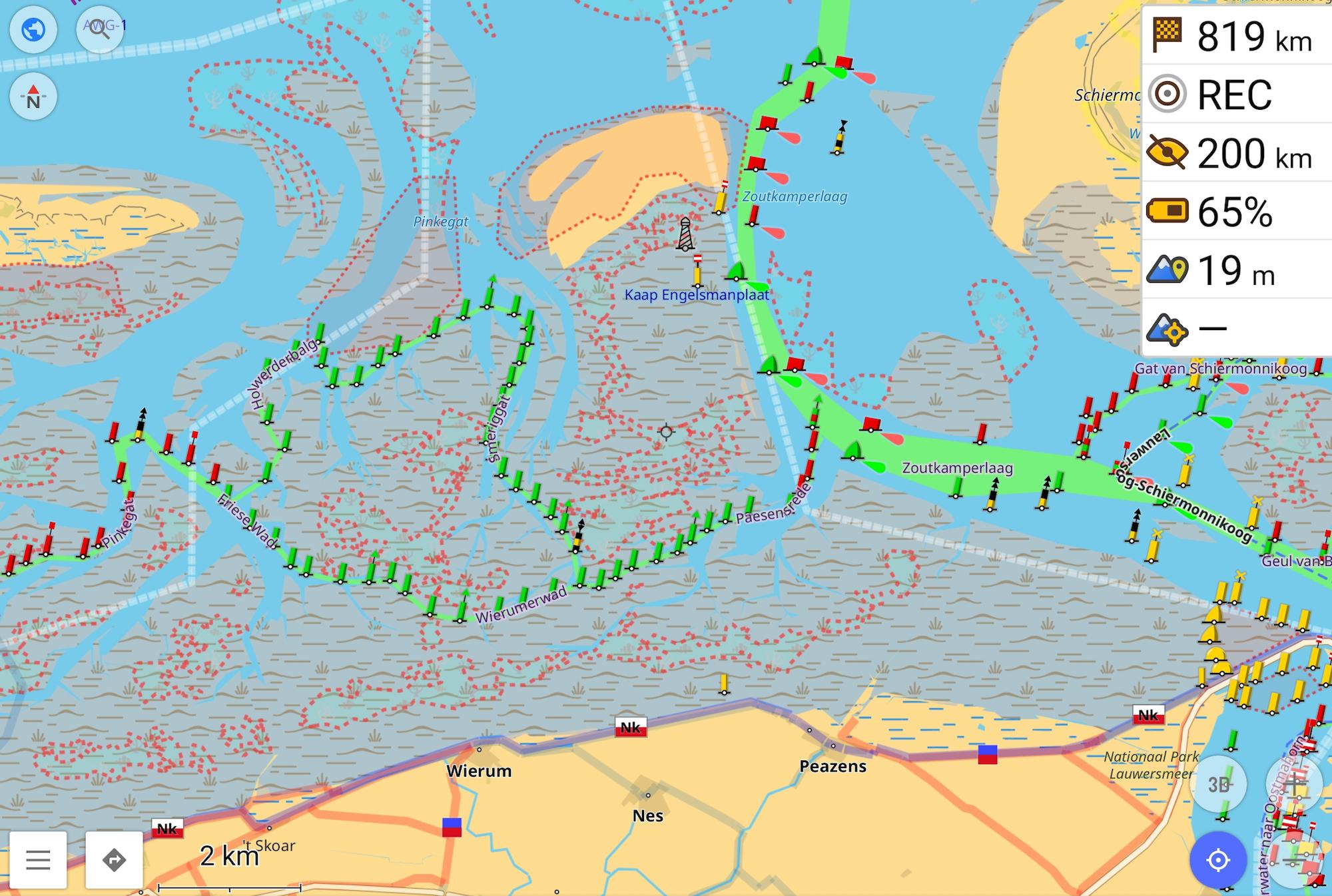 Nautical navigation & mudflat walking with OpenStreetMap